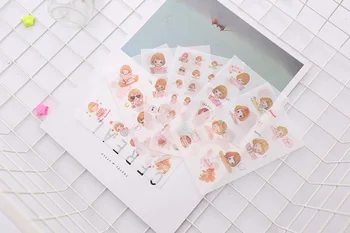 

6pcs Lucky girl sticker paper Organizer Calendar Diary Book Planner Sticker Scrapbook Decoration Diary Sticker papeleria sale