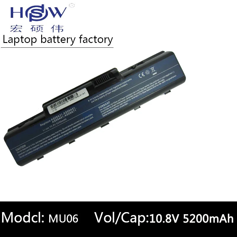 

HSW 5200MAH Laptop Battery AS09A31 AS09A41 AS09A51 AS09A61 AS09A71 for Acer Aspire 4732 4732Z 4937 Emachine D525 D725 battery