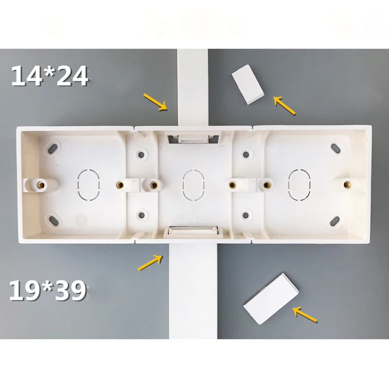 4 шт. ПВХ огнестойкая 86 Тип универсальная распределительная коробка для проводов настенный выключатель, 3 комплекта, нижняя коробка 258*86*34 мм