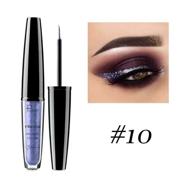 Pudaier 16-Цвет Блеск жидкая подводка Водонепроницаемый Металл Pearl Eyeliner Sparkle Shimmer Блеск жидкая подводка для глаз TSLM2 - Цвет: 10