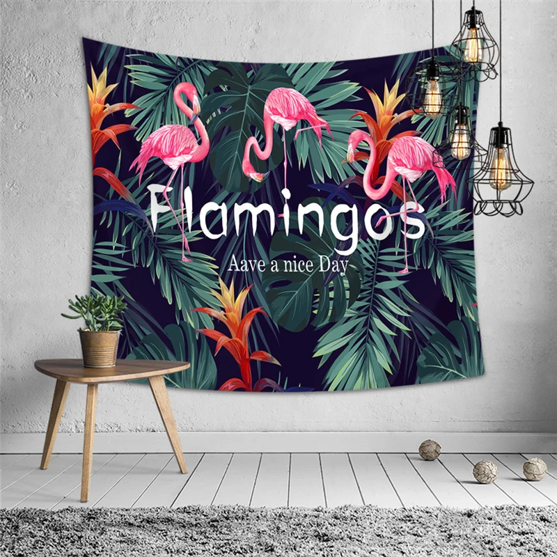 

Nordic Flamingo Polyester 200*150 CM Large Tapestry Wall Hanging Carpet Throw Yoga Mat for Home Bedroom Decoration