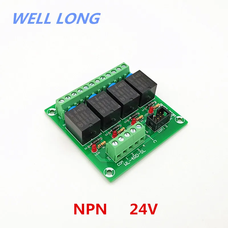 

4 Channel NPN Type 24V 15A Power Relay Interface Module,HF JQC-3FF-24V-1ZS Relay.