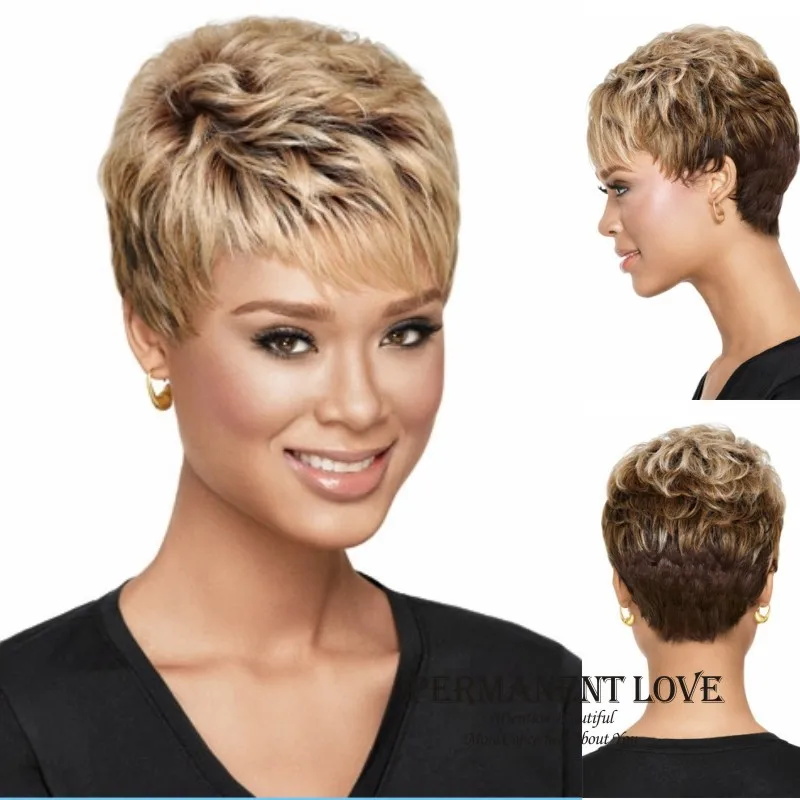 Zharoprochnyh Sinteticheskie Korotkie Pariki Vyrezat Elfa Pricheska Pryamo Ombre Rusyj Temno Kashtanovye Volosy Pariki Dlya Chernokozhih Zhenshin Afro Pariki Wig Names Wig Closurewig Mix Aliexpress