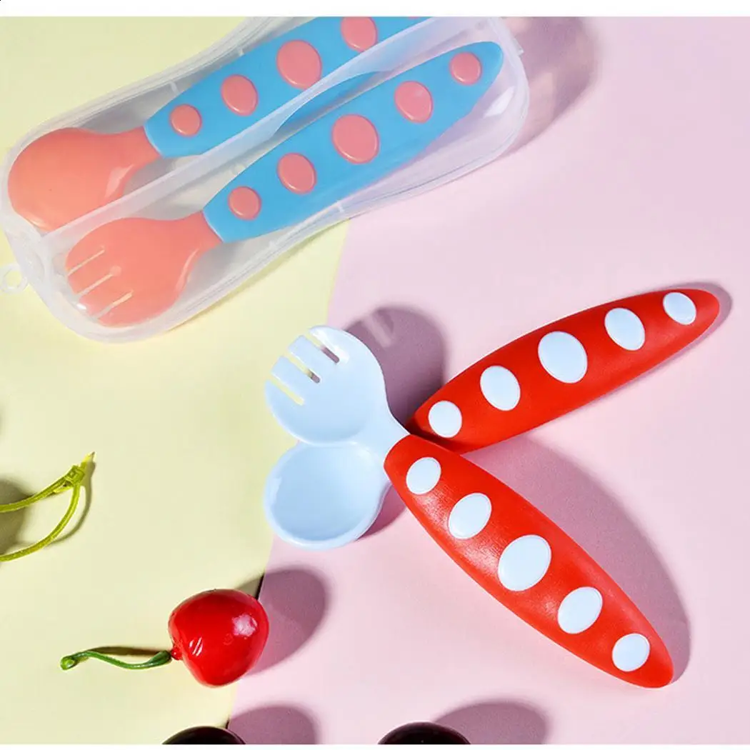 

kids cutlery 2PCS Set PP Forks safe Flatware 80g spoons Kids and Utensil Safe Cutlery Spoons Dot forks Set