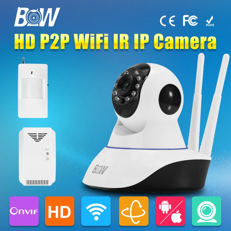 BW Security Wireless WiFi IP Camera P2P 2 Way Audio PTZ Motion Sensor + Gas Detector Linkage Alarm Surveillance | Безопасность и