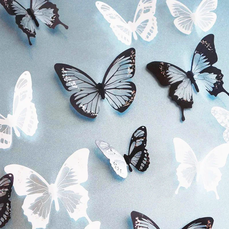 

18pcs 3d Effect Crystal Butterflies Wall Stickers Mural Party Wedding decor for DIY Home Decorations Animals sticker