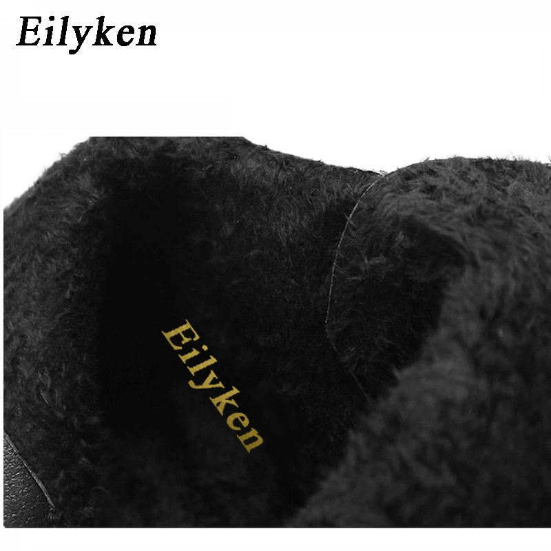 Eilyken/2021 г. Зимние Модные женские ботинки с заклепками и цепочкой Ботинки для