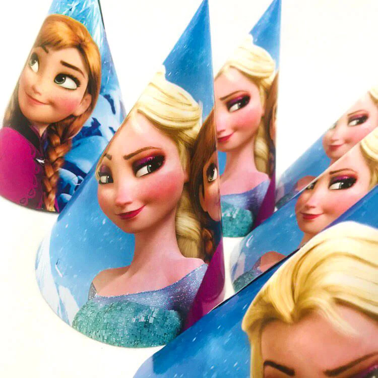

6pcs/set DISNEY Frozen Anna And Elsa Cap For Kids Happy Birthday Party Decoration Kid Girls Party Supplies Cap Party Favors
