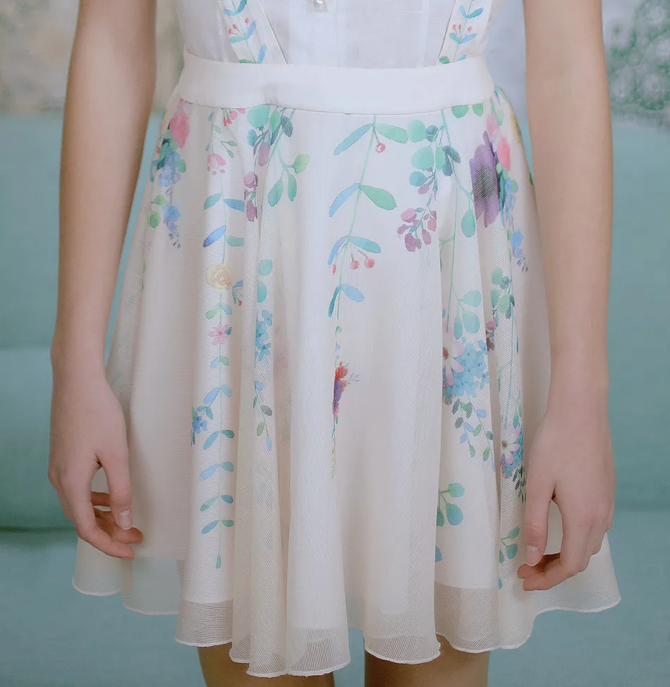 Verano Lynette's Alta Niñas White Pintura Los Original Milk Imprimir Falda Del De Mujeres Mori Vintage 2016 Chinoiserie Diseño Gran Dobladillo Apoyos Calidad wrSEw4q