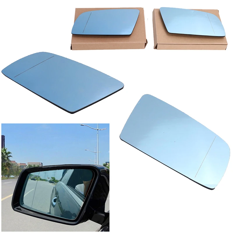 Right Side Door Mirror Glass Heated Blue For BMW 5 E60 E61 E63 E64 2003-2009