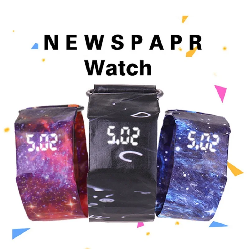 

Creative Wristband Paper Watch LED Waterproof Clock Watch Accessories Digital Paper Strap Watches Sport Watch Wristwatch