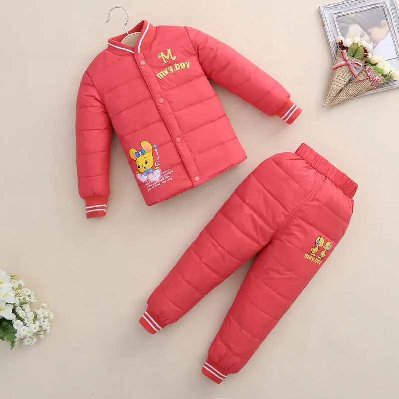 new autumn and winter small children down jacket suit for boys and girls warm under down