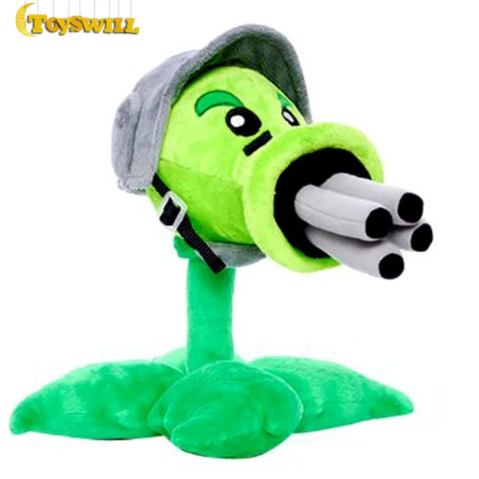 12inch Plants Vs Zombies Gatling Pea Peashooter Plush Stuffed Toy Dolls For Gift 