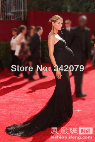 Black Strapless Maternity Dress