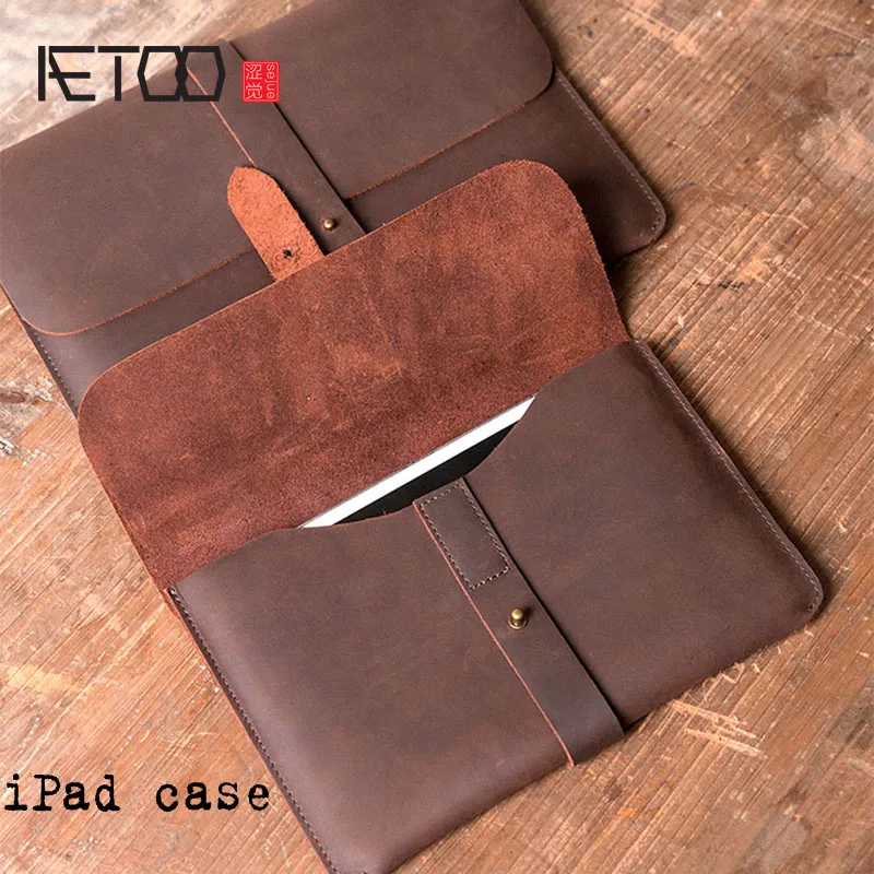 

BJYL iPad case mini2 all-inclusive custom tablet retro first layer cowhide set 9.7 inches tide