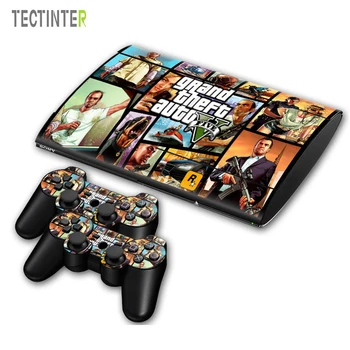 

GTA V For PS3 Surper slim 4000 Console Vinyl Skin Sticker Cover+2pcs Controller For Sony PS 3 super slim 4000 Controller Decal