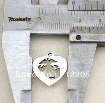 

50pcs a lot fashion cheap EGA heart charm with the eagle cut out jewelry accessory
