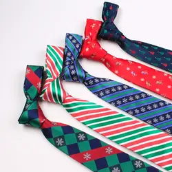 Мужские с принтом галстук фестиваль вечерние полосатые галстуки Галстук Классический Рождественский