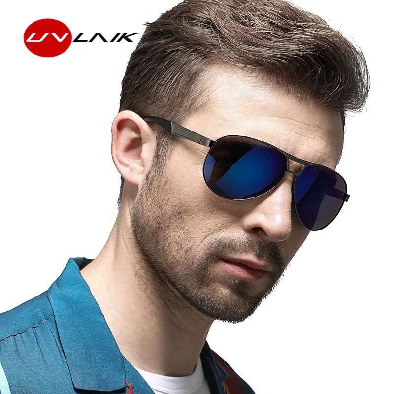 

UVLAIK Men's Sunglasses Polarized Luxury Brand Designer Sun Glasses Male Vintage Pilot Eyeglasses Retro Driving Sunglass For Men