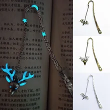 Ретро Милая голова оленя летучая мышь Закладка светящаяся этикетка Read Maker Закладка светится в темноте книжные маркеры