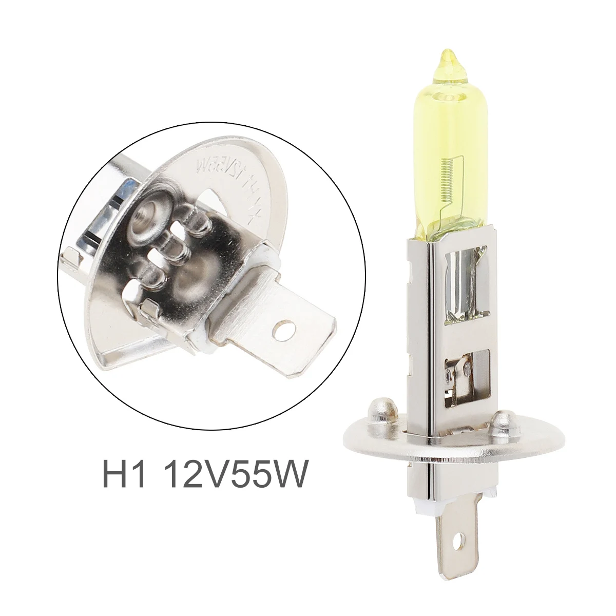 

12V H1 55W 2500K Yellow Light Super Bright Car Halogen Lamp Auto Front Headlight Fog Bulb