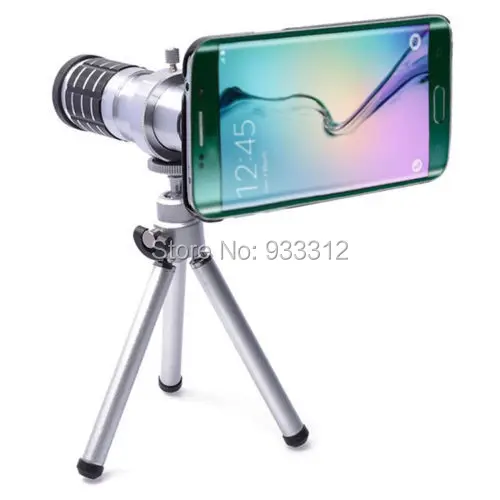 12X Zoom Telescope Clip Camera Lens Kit Tripod Case For Samsung Galaxy S6 Edge
