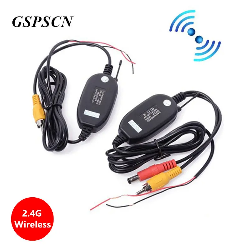 

GSPSCN 2.4G Wireless Parking RCA Video Receiver Transmitter Kit for Car Monitors Rear View Cameras Backup Rearview Camera