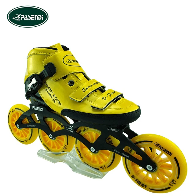 Cheap Patines Professional Carbon Fiber Boots Inline Roller Skates Slalom Speed Skating Shoes Roller Skates 4 wheels Roller Patins