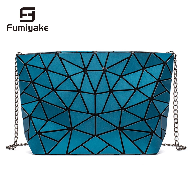 جديد سلسلة نسائية حقيبة كتف مضيئة الكيس حقيبة الأزياء الهندسة حقيبة ساع عادي للطي Crossbody أكياس مخلب bolso