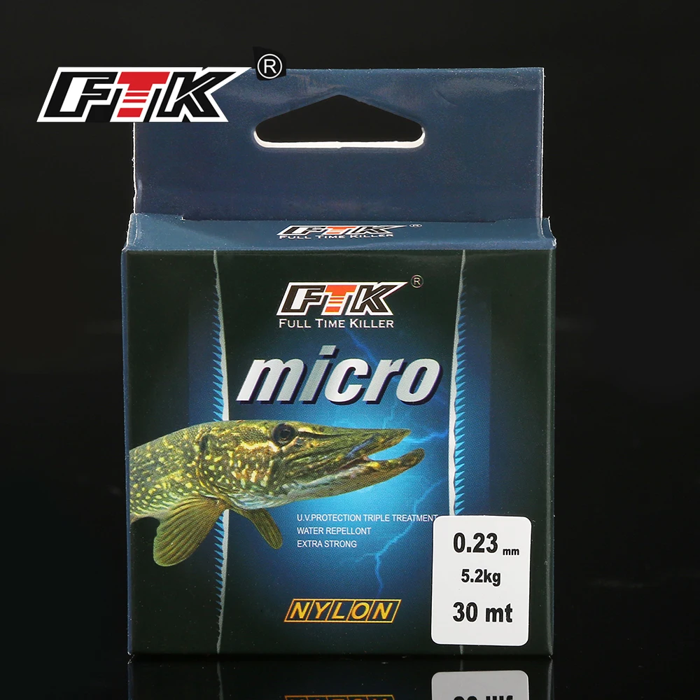 FTK Ice Fishing Nylon Line 30M 2.9-12.5LB 1.3-5.7kg 0.08-0.25 DIA/MM Fishing Line Transparent For Carp Wire Winter Ice Nylon