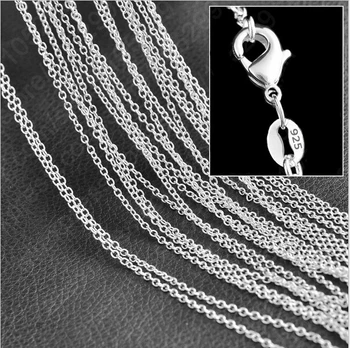 

Wholesale! 10pcs/lot Fashion silver necklaces chain,1mm 925 Jewelry silver Plated "O" chain necklace 16" 18" 20" 22" 24",Pick