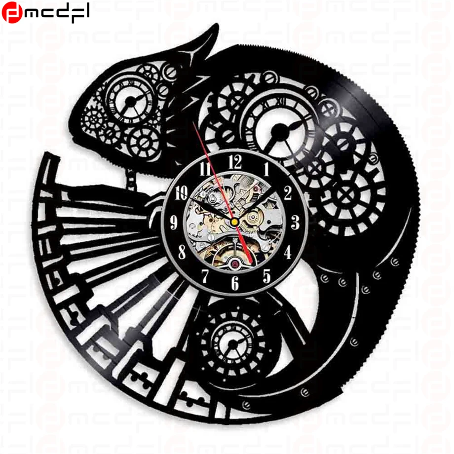 

Home Decor Steampunk Vinyl Wall Clock Heart Mechanical Art Modern Ornaments Mechanism Gear Engineer Decoration Wall Watch