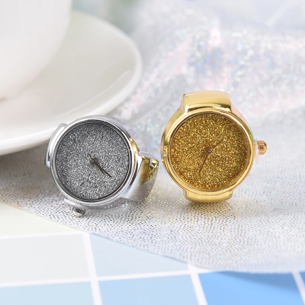 

Fashion Unisex Ring Watches Creative Steel Bling Elastic Finger Analog Quartz