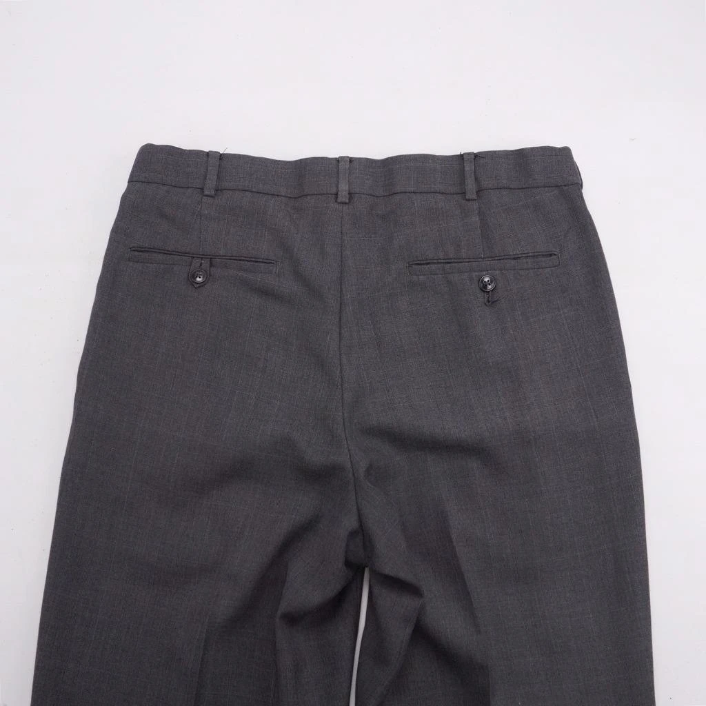 ROUNDTREE & YORKE Poly-Rayon Pleated Cuffed Dress Pants Charcoal 33x30 (3)