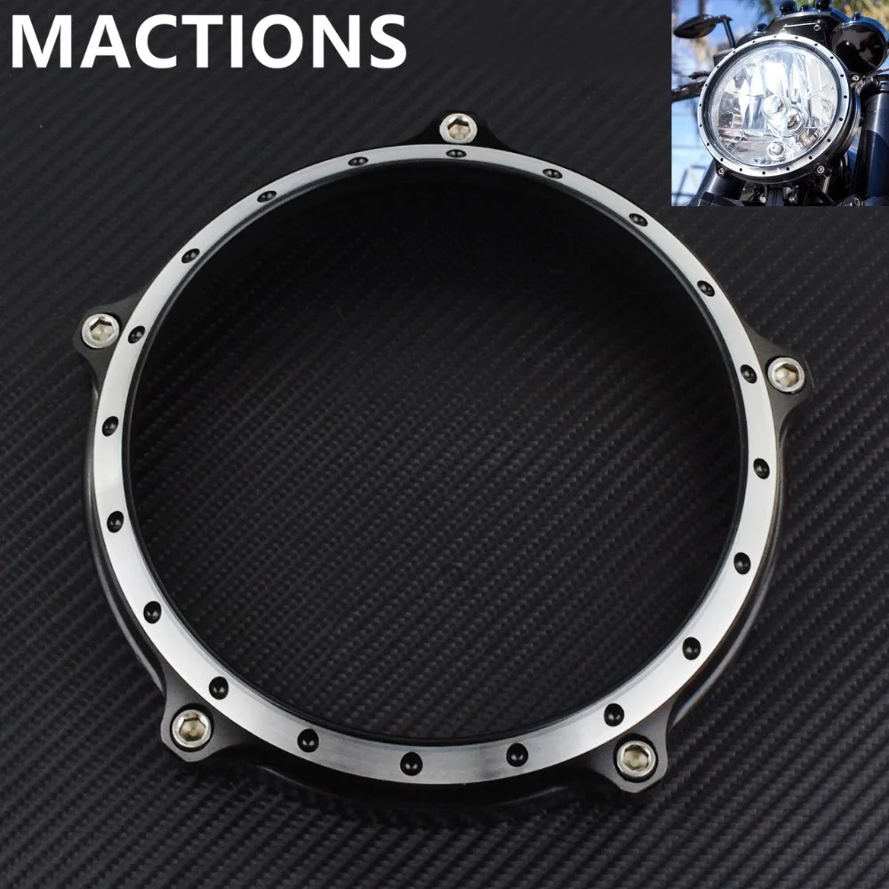 CNC Motorcycle Parts 5 75 Headlight Lamp Bezel Trim Ring For Harley 