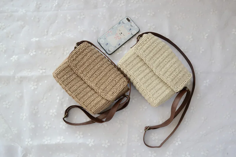 

26x15CM 2018 New Women Messenger Bags Straw Bag Beach Bag Summer Schoolbag a5291