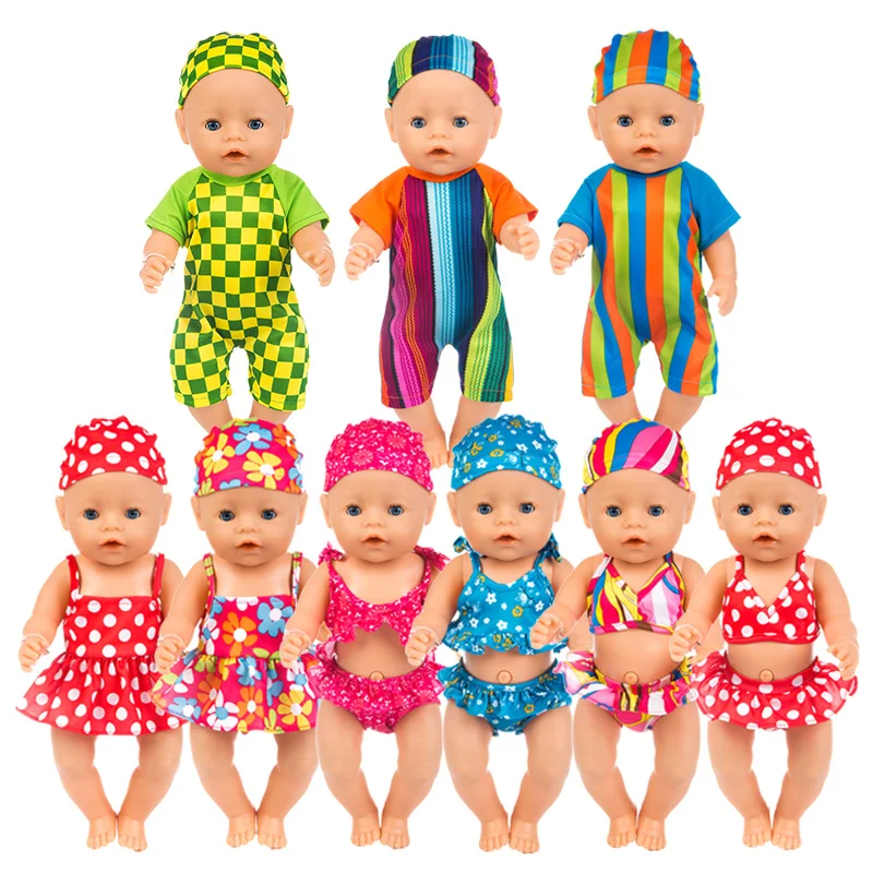 

Happy Elfin Baby New Born Doll Accessories 18 inches 43cm boy swimsuit doll clothes For Chirdern Birthday Gift