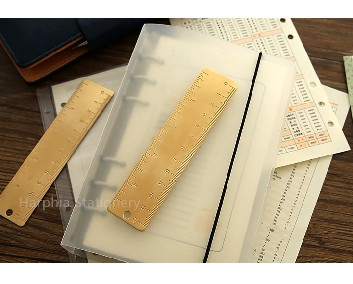 Всего Медь линейка для поделок деликатное железо для журналов Filofax планировщик тетради школьные принадлежности двойной размер измеряется