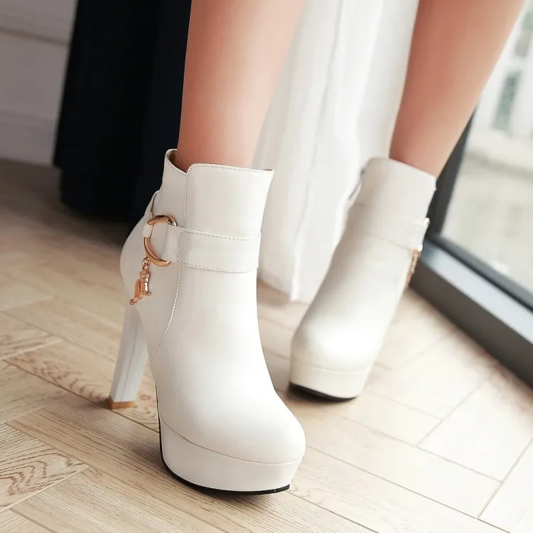 Womens Fashion Elegant Booties High Heels Shoes For Ladies Online Black And White Platform Ankle Boots Pink Beige39