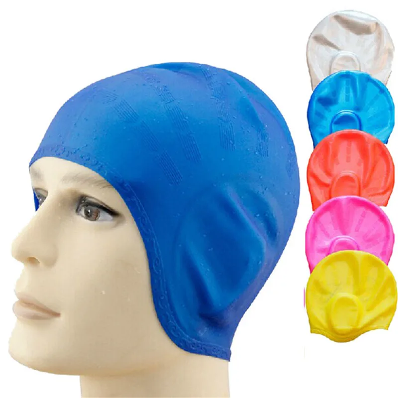 Buy 2019 New Unisex Adult Silicone Swim Swimming Hat Cap swimming pool for