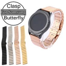 Für Samsung Getriebe S2 Klassische SmartWatch Stilvolle Handschlaufe Mit Butterflyschließe Luxus Uhr Band Edelstahl Link Armband