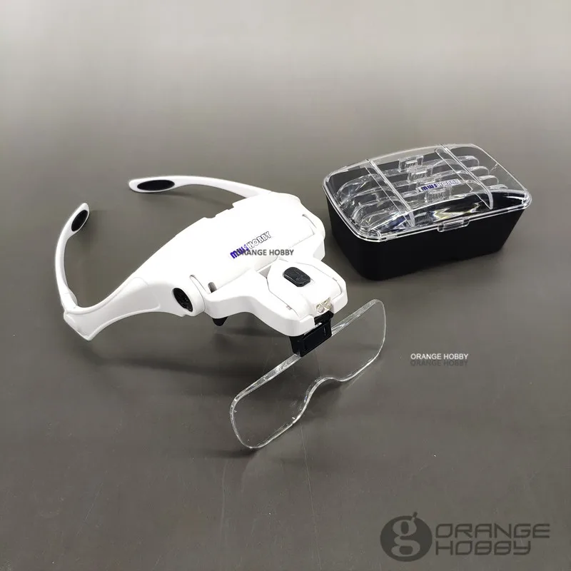 Mws Hobby Head mounted Lupa W e lamp Hobby Ferramentas Modeler Artesanato Modelagem Acessório 2 Mws hobby cabeça montado lupa com lâmpada