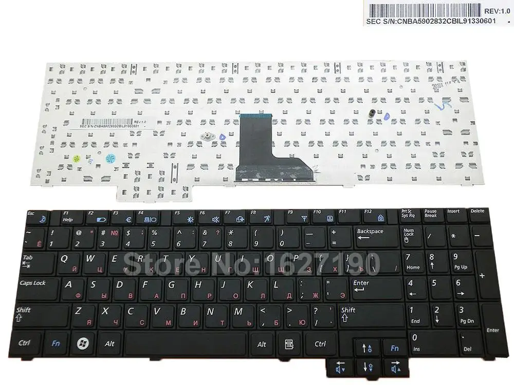 Русская клавиатура для ноутбука SAMSUNG R517 R523 R528 R530 P580 R618 R620 черный PN: CNBA5902832CBIL 9Z. N5LSN. 00R V106360DS1 ру