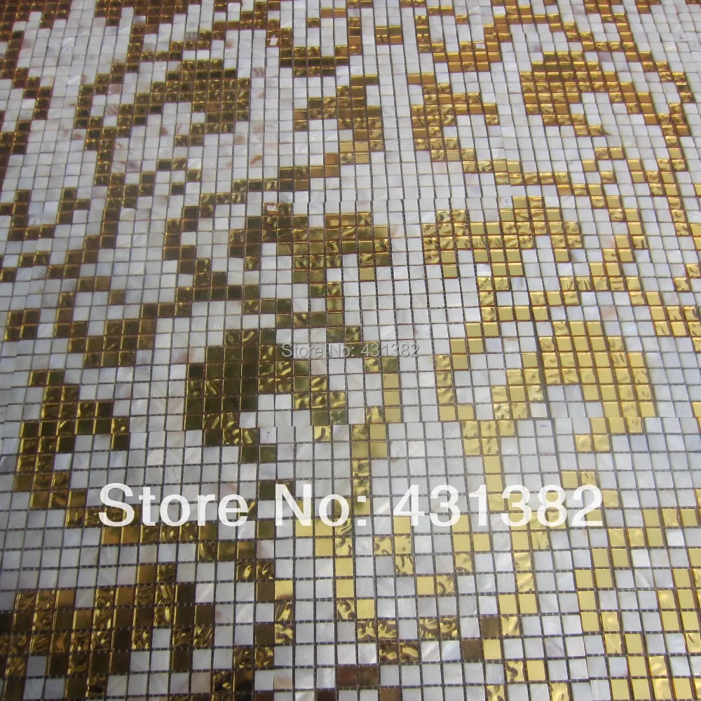 New  Free Shipping Decorative shell mosaic tiles mesh with seam Pteris figure home improvement backgroun