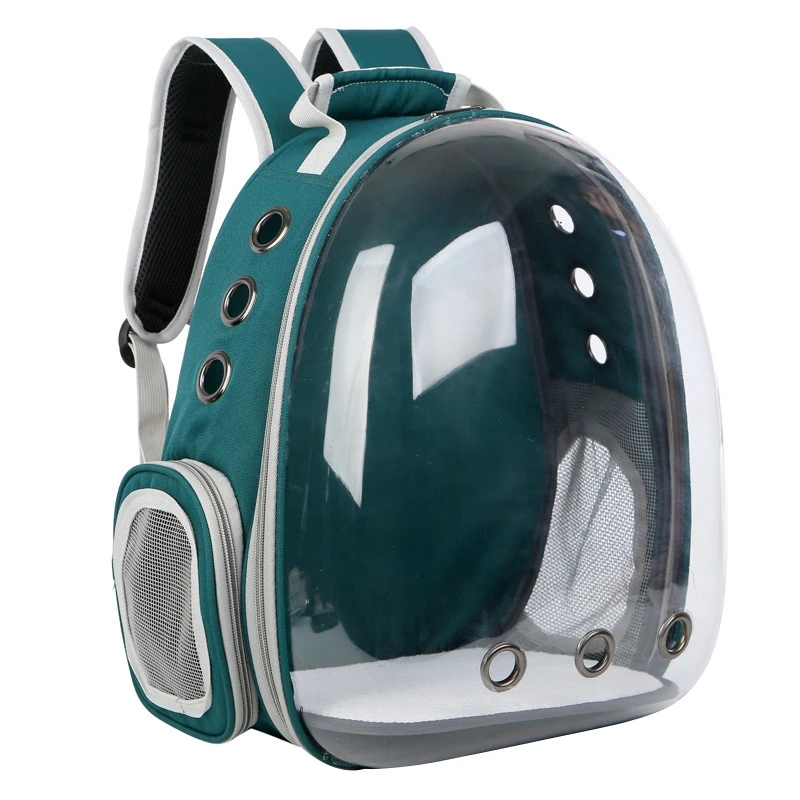 Прозрачная космическая капсула для собак и кошек, дышащая сумка на плечо, переносная сумка для собак и кошек - Цвет: Green