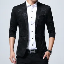 Большие размеры, модный Камуфляжный мужской пиджак, приталенный Блейзер на одной пуговице, мужская повседневная брендовая одежда, костюм, блейзеры, куртки для мужчин