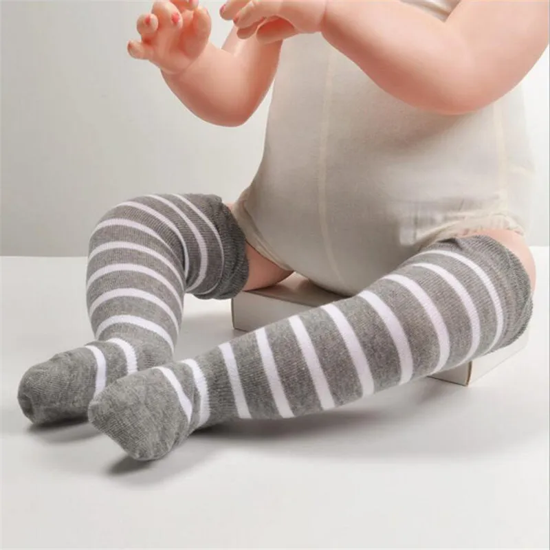 knee sock 3 Носки для маленьких девочек хлопковые детские Нескользящие носки до колена зимние осенние детские носки для мальчиков Младенцы Новорождённые детские носки - Цвет: knee sock 3