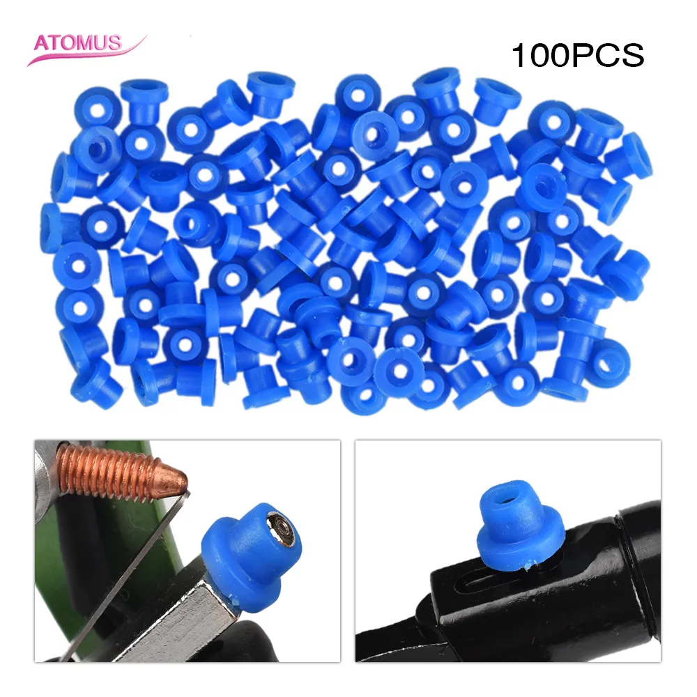 

100pcs Tattoo Needle Rubber Grommets Nipples Black "T" Type Needle Pad Tattoo Machine Needles Accessory Armature Bar Tools
