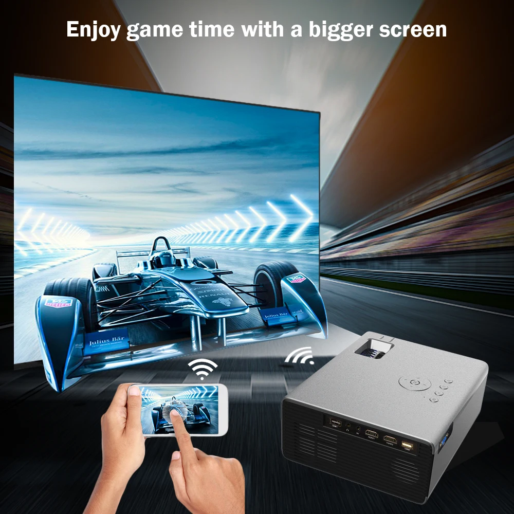 CRENOVA новинка 2019 светодиодный проектор HD 1280*720 P Android 6.0OS 3800 люмен домашний кинотеатр