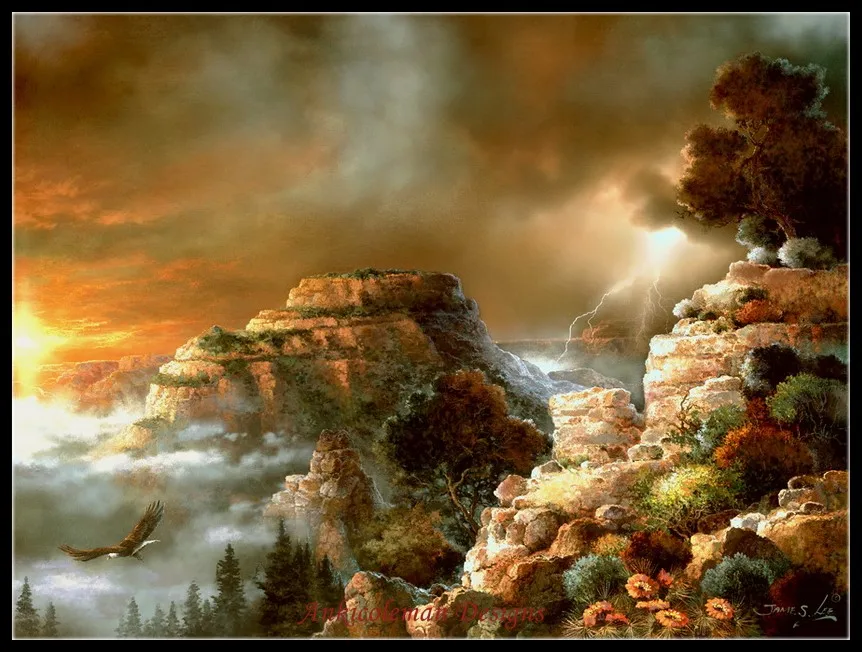 

Eagle Storm - Counted Cross Stitch Kits - DIY Handmade Needlework for Embroidery 14 ct Cross Stitch Sets DMC Color